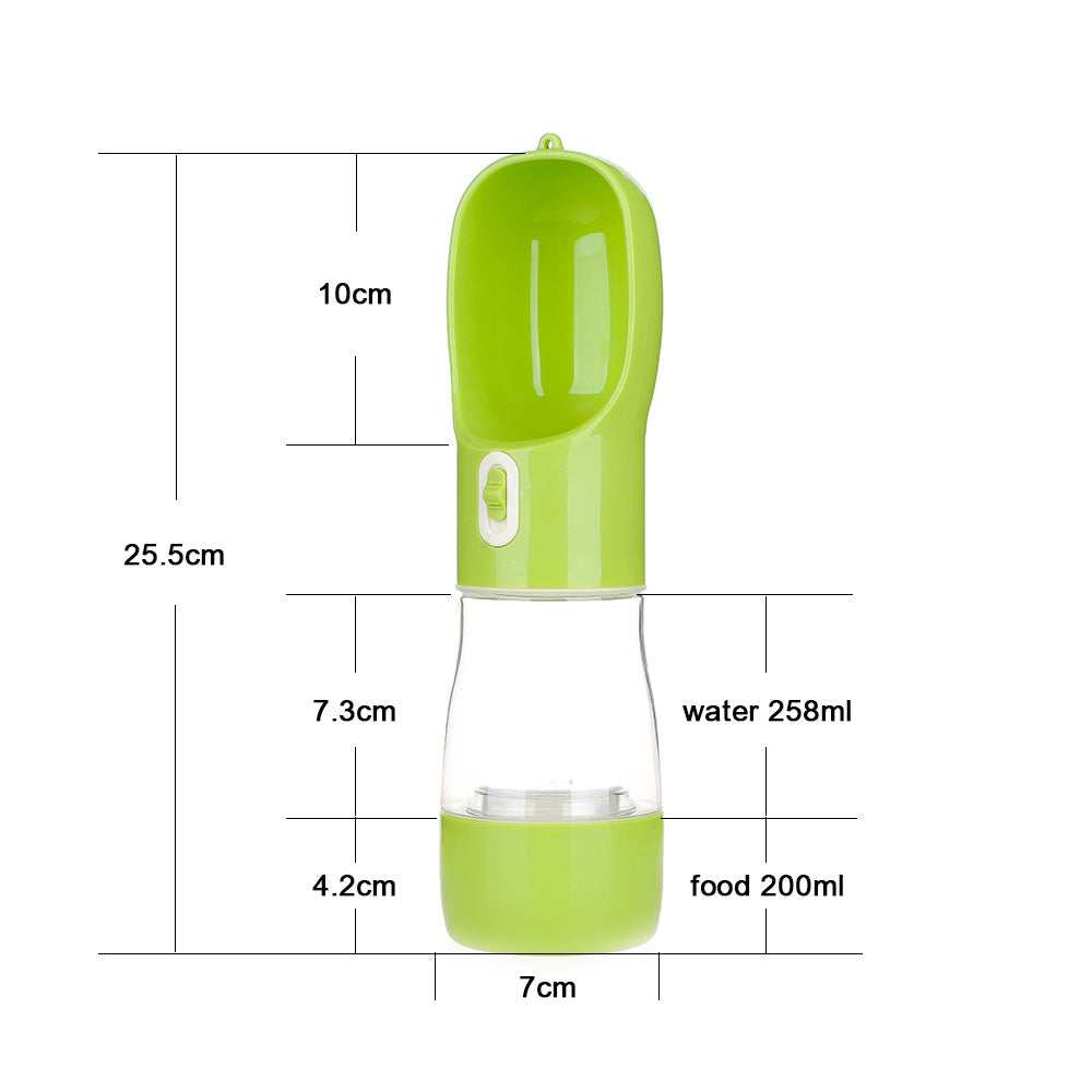 Portable Dual-Compartment Dog Bottle: Water & Dry Food