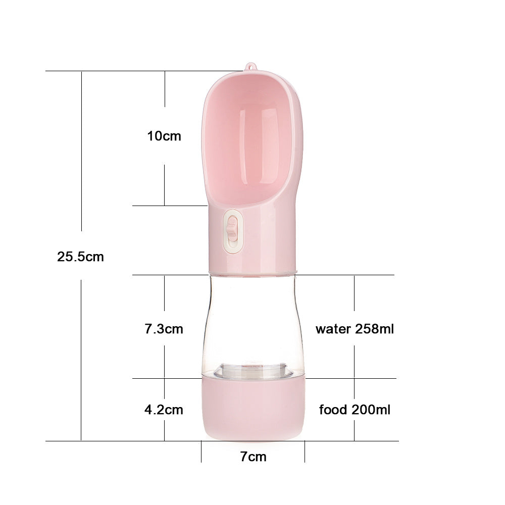 Portable Dual-Compartment Dog Bottle: Water & Dry Food