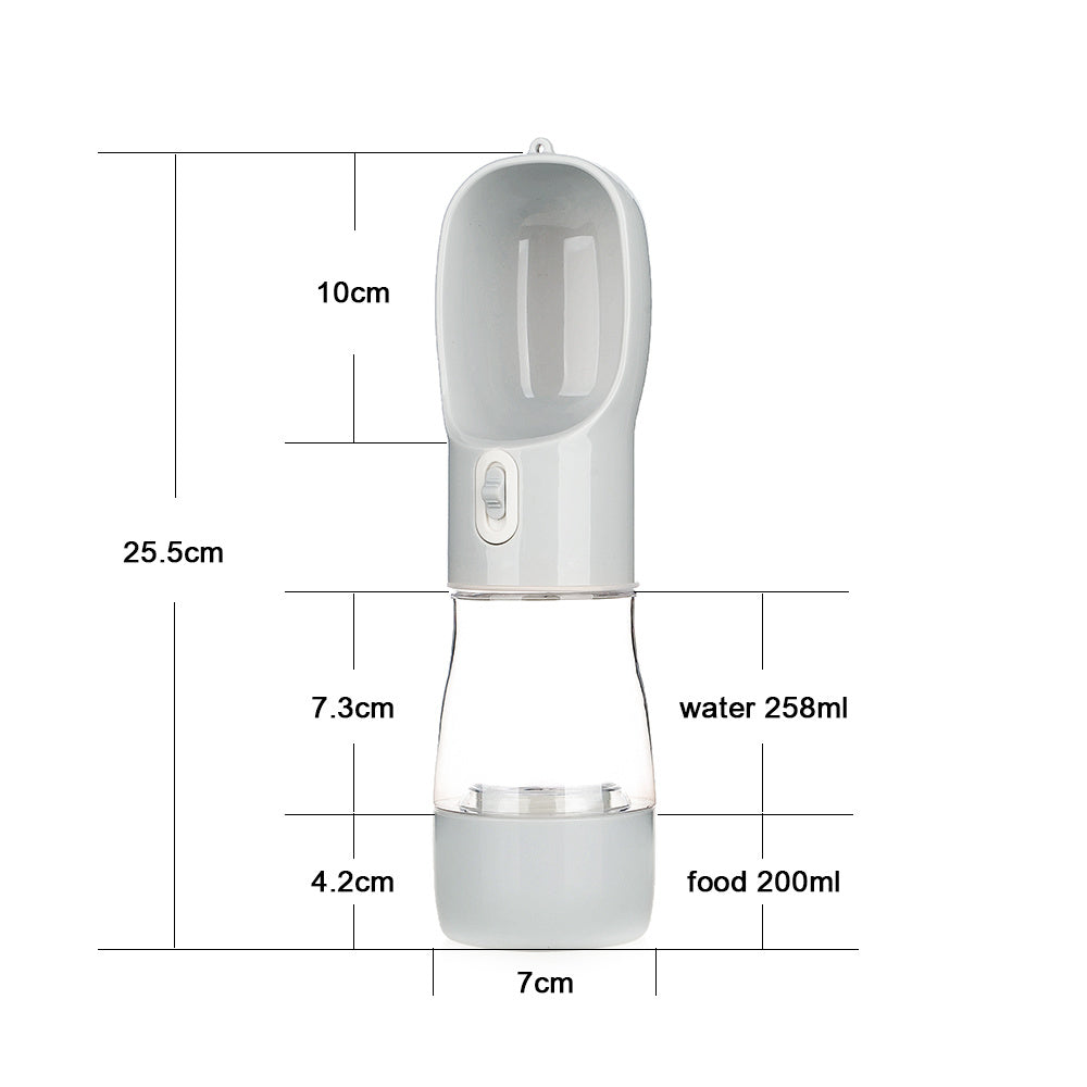 Portable Dual-Compartment Dog Bottle: Water & Dry Food