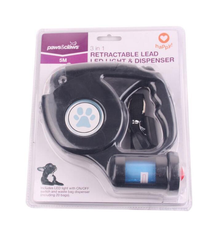 3-in-1 Retractable Dog Leash – Lighted & Tangle-Free