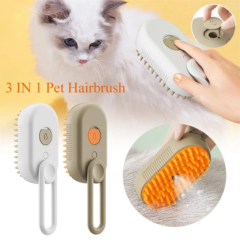 Steam Spray Pet Brush – Massage, Groom & Remove Hair