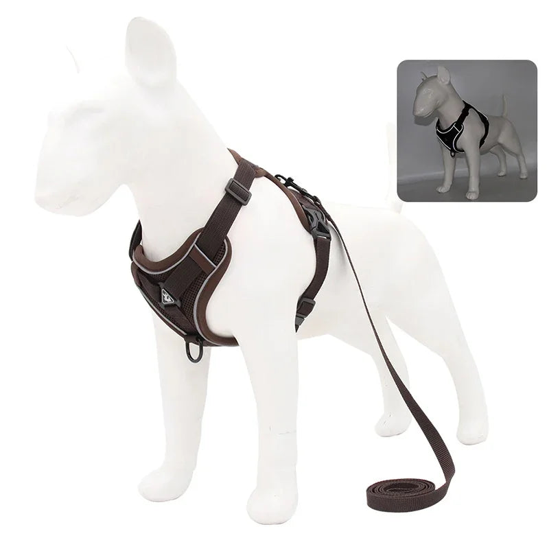 No-Pull Reflective Dog Harness & Leash Set – Adjustable Fit