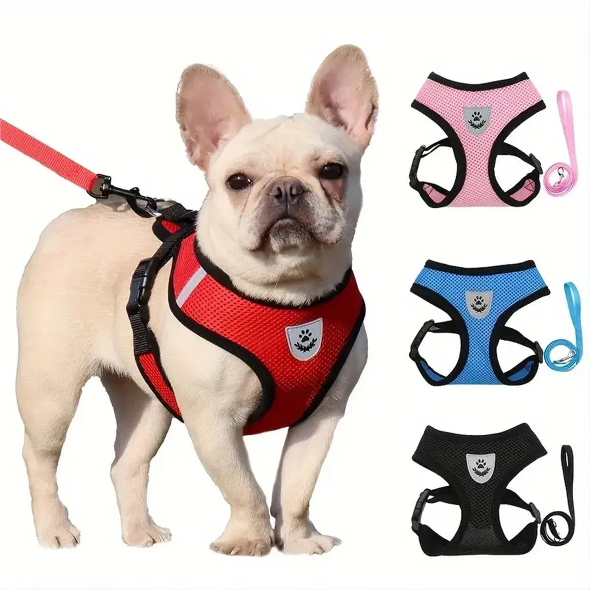 Adjustable Mesh Dog Harness & Leash – Comfortable Pet Vest