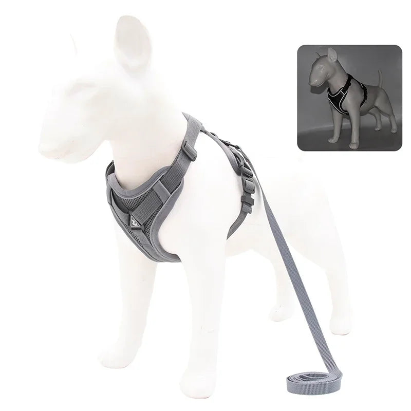 No-Pull Reflective Dog Harness & Leash Set – Adjustable Fit