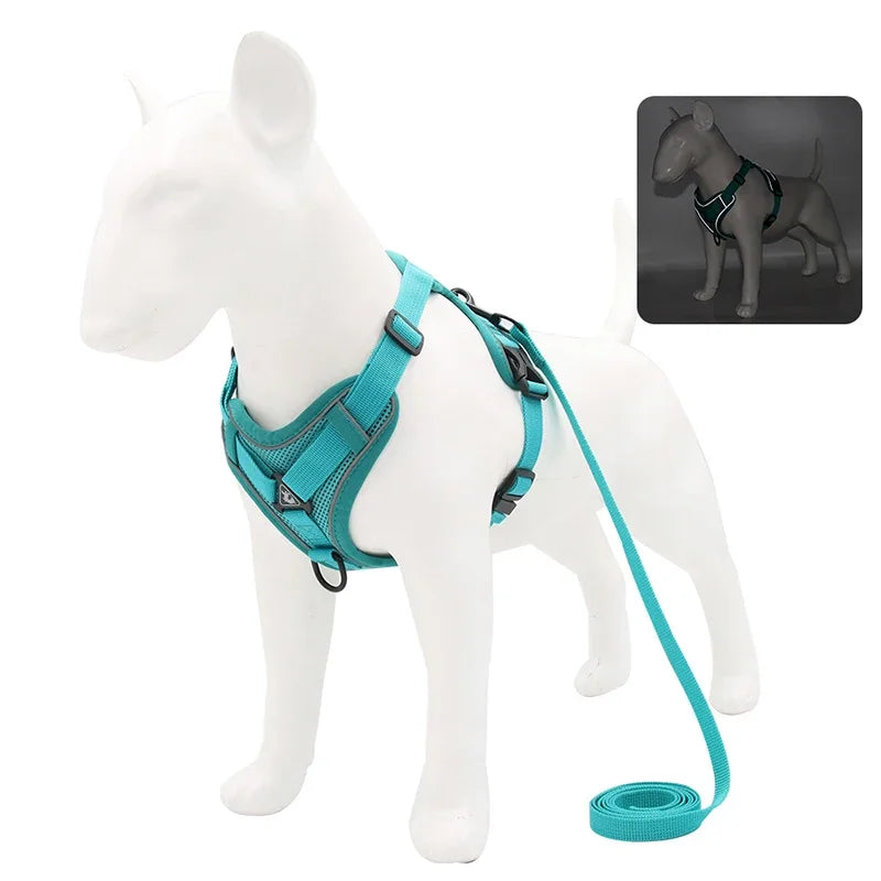 No-Pull Reflective Dog Harness & Leash Set – Adjustable Fit