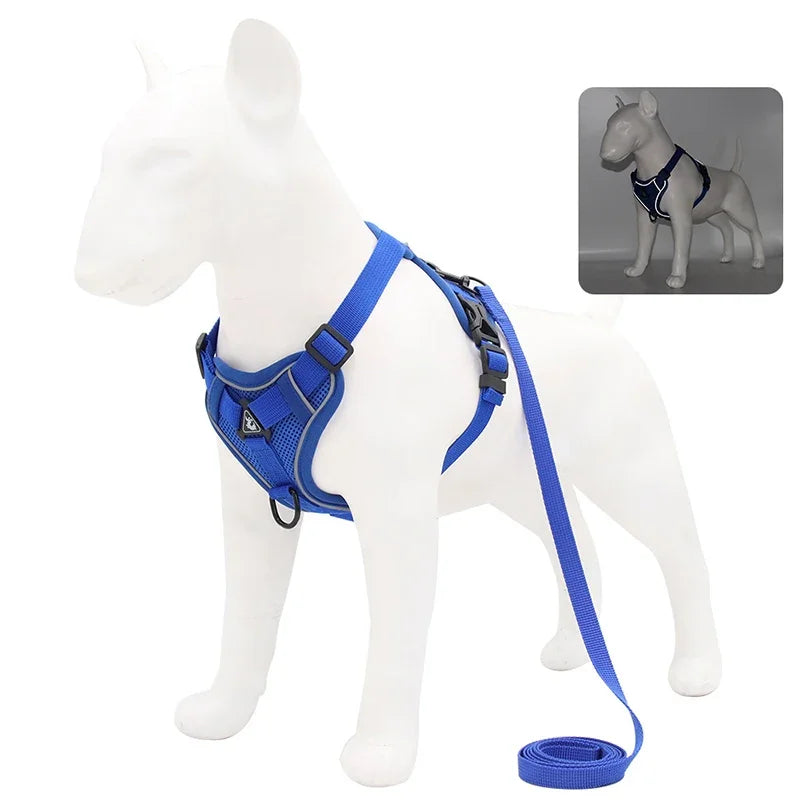 No-Pull Reflective Dog Harness & Leash Set – Adjustable Fit