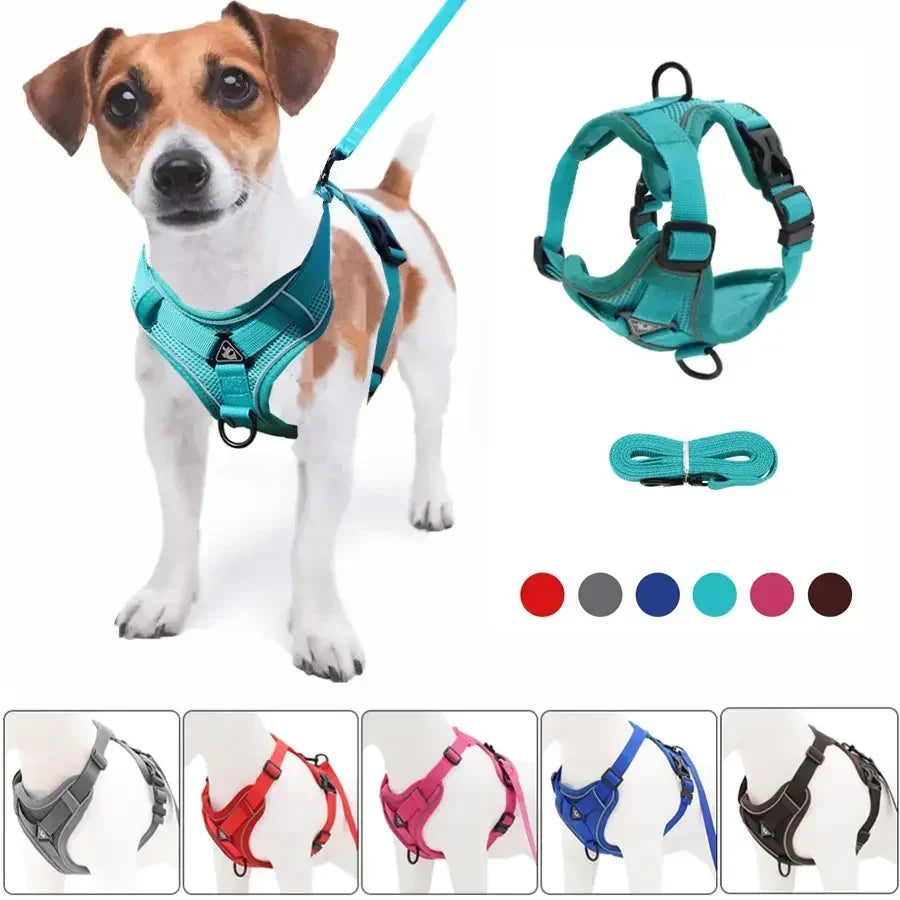 No-Pull Reflective Dog Harness & Leash Set – Adjustable Fit