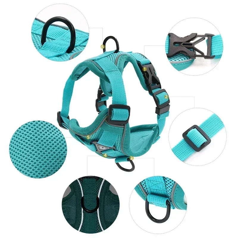 No-Pull Reflective Dog Harness & Leash Set – Adjustable Fit