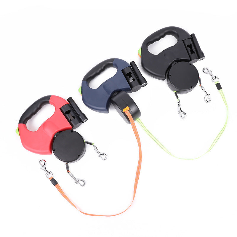 Retractable 360° Swivel Dog Leash – Lighted & Reflective