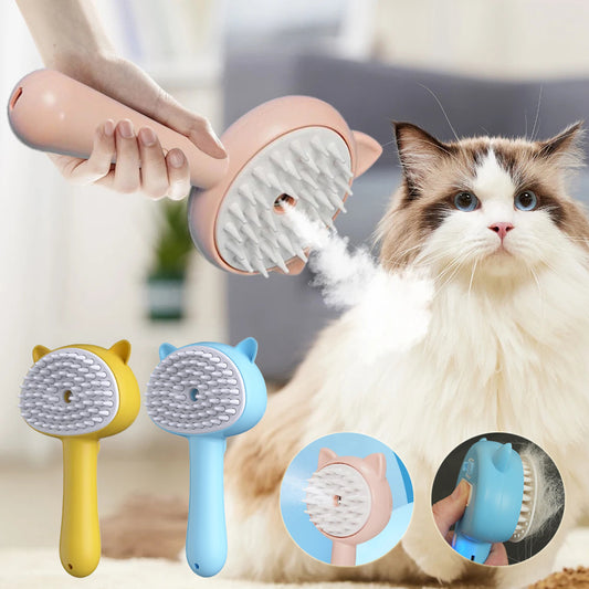 Rechargeable Mist Brush | Self-Cleaning Pet Grooming Tool